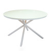 Outdoor Patio Side Table Garden Round Table with Silk Printing Glass Metal Steel Iron Dining Outdoor  Table for Garden
