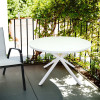 Outdoor Patio Side Table Garden Round Table with Silk Printing Glass Metal Steel Iron Dining Outdoor  Table for Garden