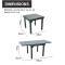 Modern Rectangular Folding Aluminum Extension Dining Table Durable Portable Outdoor Furniture for Garden Apartment Bar Use
