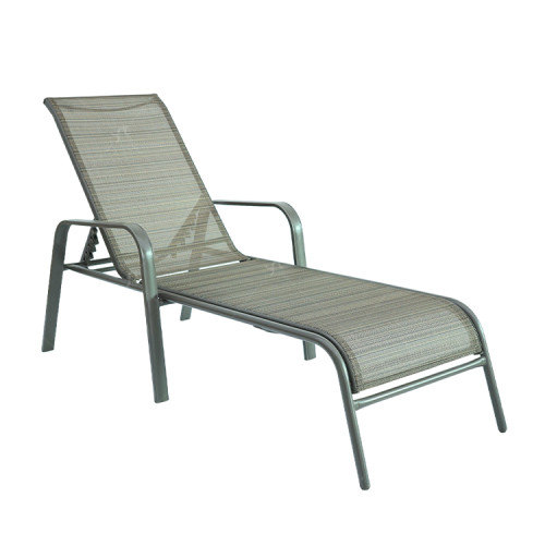 Outdoor Steel Five Position Adjustable Garden Beach Chaise Lounge Chair Patio Garden Hotel Sun Lounge