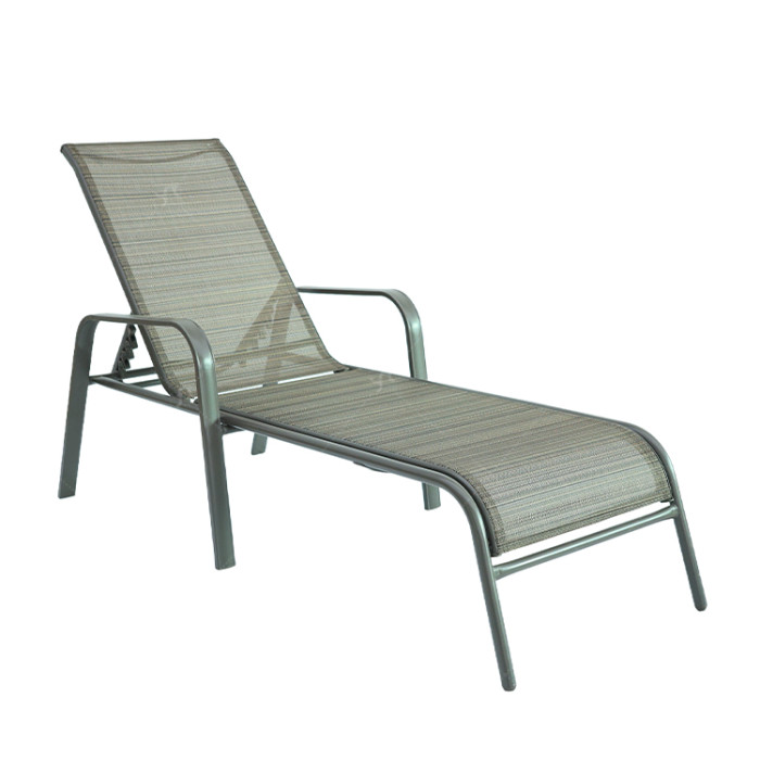 Outdoor Steel Five Position Adjustable Garden Beach Chaise Lounge Chair Patio Garden Hotel Sun Lounge