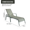 Outdoor Steel Five Position Adjustable Garden Beach Chaise Lounge Chair Patio Garden Hotel Sun Lounge