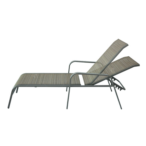 Outdoor Steel Five Position Adjustable Garden Beach Chaise Lounge Chair Patio Garden Hotel Sun Lounge