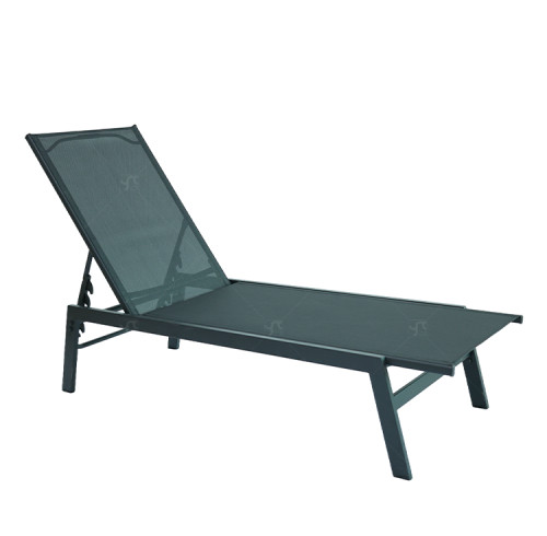 Outdoor Steel Four Position Adjustable Garden Beach Chaise Lounge Chair Patio Garden Hotel Sun Lounge