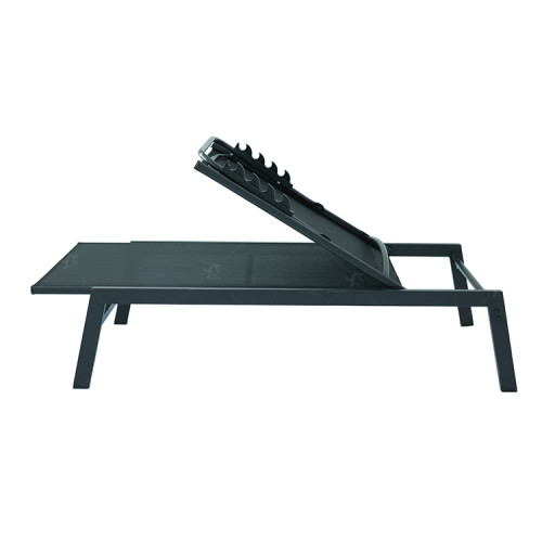 Outdoor Steel Four Position Adjustable Garden Beach Chaise Lounge Chair Patio Garden Hotel Sun Lounge