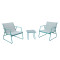 Outdoor Coffee Sets Silk Printing Glass Table and Chair Camping Patio Dinning Steel Garden Chair Three-piece Sets