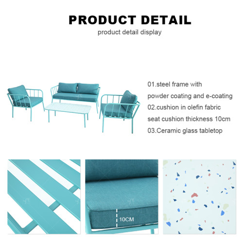 New Modern Design Garden Furniture Outdoor Sofa Outdoor Garden Furniture Luxury  Sofa Set 4 Pieces