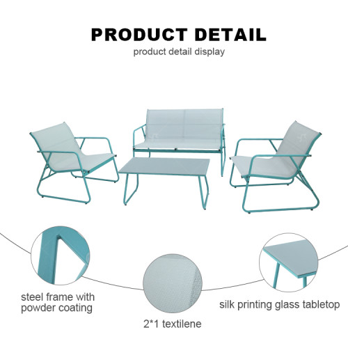 2x1 Teslin Popular Garden  4 Pieces Sofa Set Patio Sofa Sets Furniture Outdoor Furniture  Outdoor Patio Furniture Sofa Set