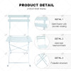 Outdoor Patio Metal Folding Steel Chair Modern Balcony Outdoor Patio Furniture Portable Garden Bistro lron Folding square Chair