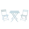 Outdoor Coffee Sets Foldable Steel Plate Table and Foldable Chair Camping Patio Dinning Steel Garden Chair Three-piece Sets