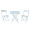 Outdoor Coffee Sets Foldable Steel Plate Table and Foldable Chair Camping Patio Dinning Steel Garden Chair Three-piece Sets