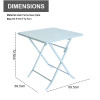 Outdoor Coffee Sets Foldable Steel Plate Table and Foldable Chair Camping Patio Dinning Steel Garden Chair Three-piece Sets
