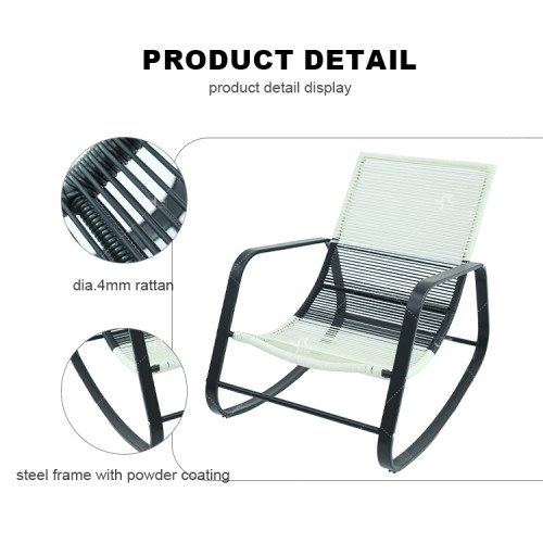 Hot-selling all-weather iron tube rattan rocking chair
