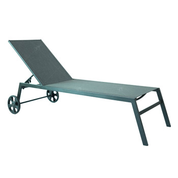 Hotel Modern Pool Outdoor Balcony Courtyard Luxury Wave Metal Frame Leisure Sun Lounger Chair with Pulley