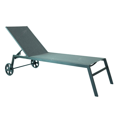 Hotel Modern Pool Outdoor Balcony Courtyard Luxury Wave Metal Frame Leisure Sun Lounger Chair with Pulley