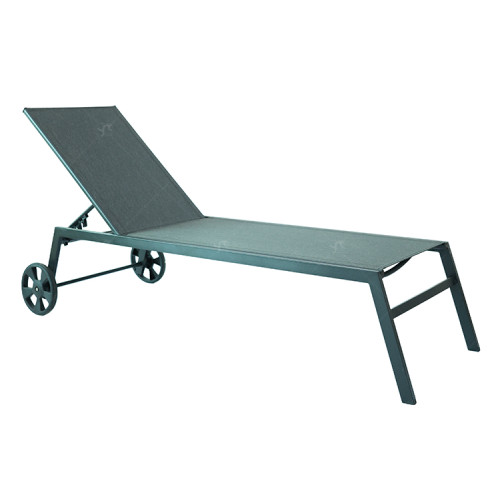 Hotel Modern Pool Outdoor Balcony Courtyard Luxury Wave Metal Frame Leisure Sun Lounger Chair with Pulley