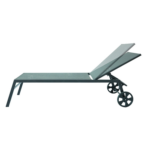 Hotel Modern Pool Outdoor Balcony Courtyard Luxury Wave Metal Frame Leisure Sun Lounger Chair with Pulley