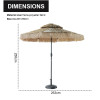 Garden Umbrella 2.5 Meter Two Layer Synthetic Thatch Roof Outdoor with Thatch Grass Beach Thatched Umbrella