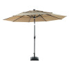 Wholesale Price Best Selling LED Light Patio Garden Yard Table Market Umbrella Polvester Sunsade with Tilt and Crank Parasol