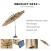Wholesale Price Best Selling LED Light Patio Garden Yard Table Market Umbrella Polvester Sunsade with Tilt and Crank Parasol