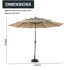 Wholesale Price Best Selling LED Light Patio Garden Yard Table Market Umbrella Polvester Sunsade with Tilt and Crank Parasol