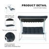 3 Person Outdoor Garden Steel Frame Deluxe Leisure Swing Lawn Furniture with Canopy Modern Steel Metal Three Seat Swing Chair