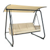 3 Person Outdoor Garden Steel Frame Deluxe Leisure Swing Lawn Furniture with Canopy Modern Steel Metal Three Seat Swing Chair