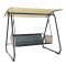 3 Person Outdoor Garden Steel Frame Deluxe Leisure Swing Lawn Furniture with Canopy Modern Steel Metal Three Seat Swing Chair