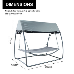 Hanging Swing Bed Outdoor Day Bed Hammock Hanging Stand Mosquito Net Cover Double Bed Patio Backyard for Outdoor Furniture Use
