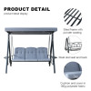 Modern Steel Metal Three Seat Swing Chair Outdoor Garden Patio Furniture 3-4 People Seating Garden Swing Chair  with Cushion