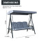Modern Steel Metal Three Seat Swing Chair Outdoor Garden Patio Furniture 3-4 People Seating Garden Swing Chair with Cushion
