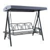 Modern Steel Metal Three Seat Swing Chair Outdoor Garden Patio Furniture 3-4 People Seating Garden Swing Chair  with Cushion