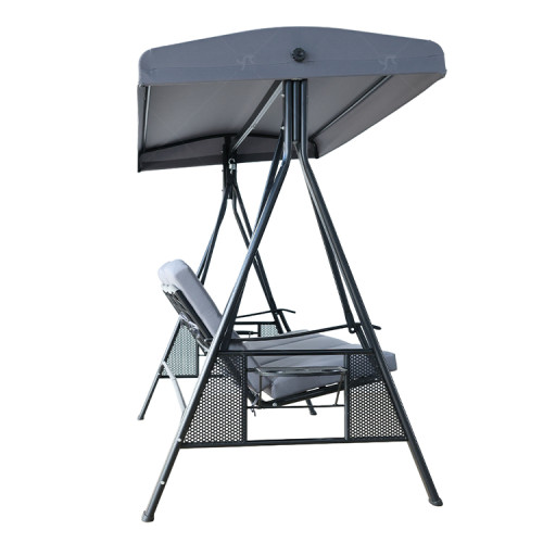 Modern Steel Metal Three Seat Swing Chair Outdoor Garden Patio Furniture 3-4 People Seating Garden Swing Chair  with Cushion