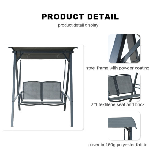 2*1teslin High-class Rocking Chair with Stand Outdoor Furniture Garden Hammock Hanging Patio Swing Chair  for Home & Park Use