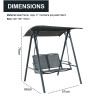 2*1teslin High-class Rocking Chair with Stand Outdoor Furniture Garden Hammock Hanging Patio Swing Chair  for Home & Park Use