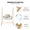 Nordic Double Swing Hanging Chair Home Lazy Indoor Cradle Chair with Rattan Metal Patio Garden Hanging Rocking Chair for Balcony