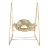 Nordic Double Swing Hanging Chair Home Lazy Indoor Cradle Chair with Rattan Metal Patio Garden Hanging Rocking Chair for Balcony