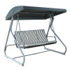 New Design Stripe Pattern Outdoor Patio Swings iron Frame Modern Swing Chair with Canopy Outdoor Use Garden Furniture
