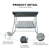 New Design Stripe Pattern Outdoor Patio Swings iron Frame Modern Swing Chair with Canopy Outdoor Use Garden Furniture