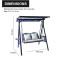 New Design Stripe Pattern Outdoor 2 Seaters Swings iron Frame Modern Swing Chair with Canopy Outdoor Use Garden Furniture
