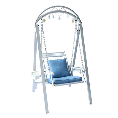 Modern Single lron Rocking Chair for Indoor Balcony Garden Patio Home Living RoomCourtyard Hall-Durable Metal Furniture