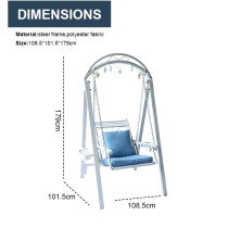 Modern Single lron Rocking Chair for Indoor Balcony Garden Patio Home Living RoomCourtyard Hall-Durable Metal Furniture