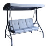 Outdoor 3-Seat Garden Swing Chair Patio Swings Multi-functional Swing Bed With Comfortable Cushion and Adjustable canopy
