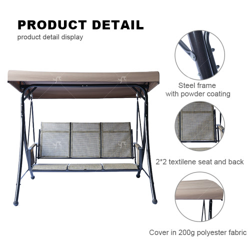 Modern Luxury 3-Seater Metal Hanging Swing Chair Canopy with Bali European Style for Outdoor Use Garden Furniture  Swing Chair