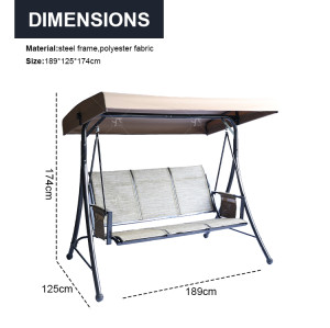 Modern Luxury 3-Seater Metal Hanging Swing Chair Canopy with Bali European Style for Outdoor Use Garden Furniture  Swing Chair