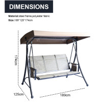 Modern Luxury 3-Seater Metal Hanging Swing Chair Canopy with Bali European Style for Outdoor Use Garden Furniture  Swing Chair