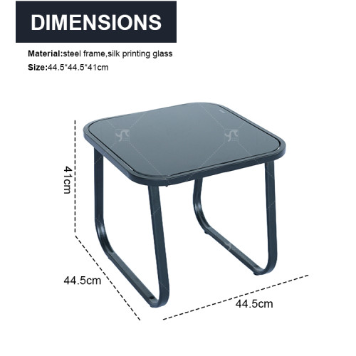 Modern  Qutdoor Bistro Set Fabric Chair and lron Table for Patio Bedroom or Living Room Steel Frame Chair Set with Coffee Table