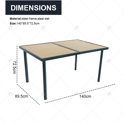 Teslin Outdoor Modern Hot Selling Good Quality  Garden 5 Pcs Table and Chair Set Steel Patio Furniture for Hotels and Courtyards