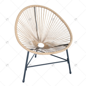 Modern Style Outdoor Garden Steel Rattan Egg Chair  Popular Colorful Vine and Willow Rattan  for Cafe Bar for Park Use