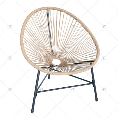 Modern Style Outdoor Garden Steel Rattan Egg Chair  Popular Colorful Vine and Willow Rattan  for Cafe Bar for Park Use